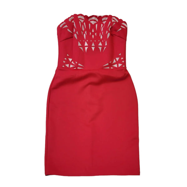 Lipsy Red White Bodycon Fitted Sleeveless Dress Women's UK 12 EU 40 BNWT H397