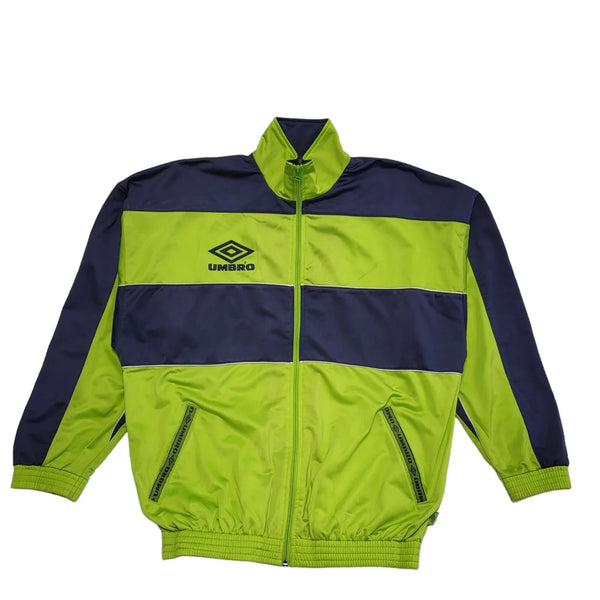 Umbro Black & Green Vintage 90s Sports Track Jacket Uk Men's Size Large