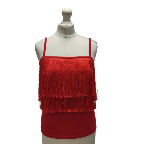 Coast Red Tassled/Fringed Strap Top Womens UK 10 BNWT DD670