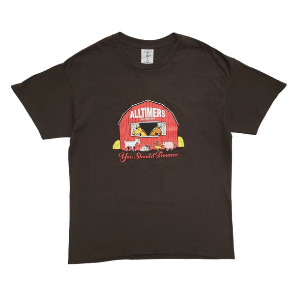 Alltimers Brown Vintage 90s 'You Should Bounce' Short Sleeve T-Shirt Mens Size L