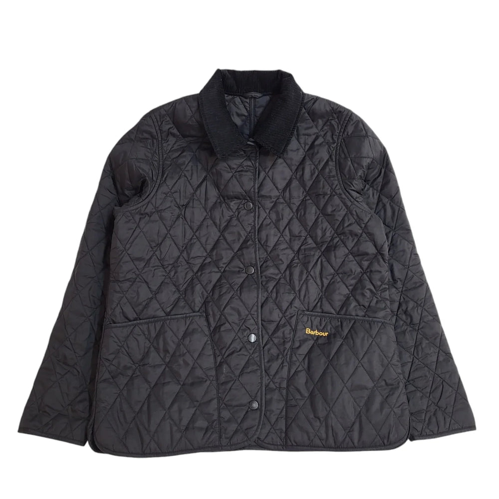 Barbour Liddesdale Black Full Zip Quilted Jacket Uk Boys Age 12-13 Years EE476