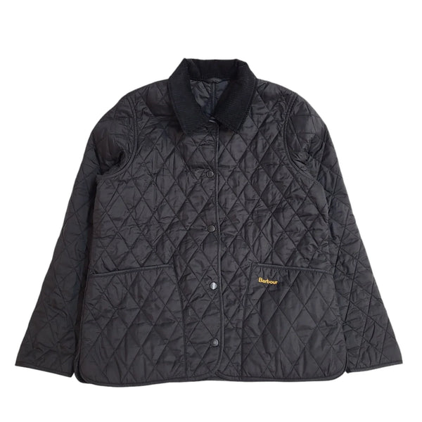 Barbour Liddesdale Black Full Zip Quilted Jacket Uk Boys Age 12-13 Years EE476