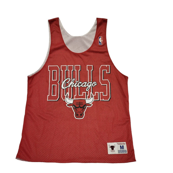 NBA Red White Chicago Bulls Reversible NBA Sports Vest UK Men's M DD792