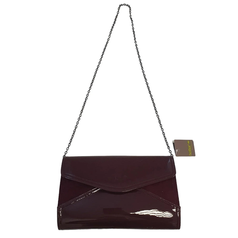 Hotter Bryanna Burgundy /Purple Chain Strap Cross Body Evening Bag 11" x 8" BNWT