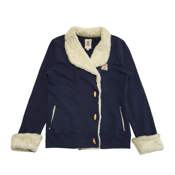 Franklin Marshall Navy Blue Button Cotton Jacket UK Women's Large BB647