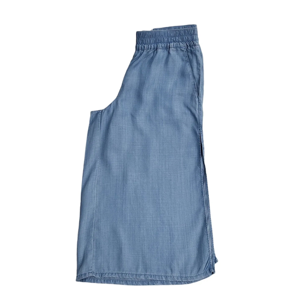 Guess Blue Wide Leg 3/4 Slit Trousers UK Women's Size S W28 L19 FF104