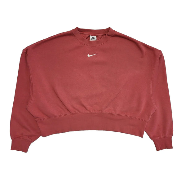 Nike Pink Oversized Cropped Crew Neck Sweatshirt UK Women's S 8 L579