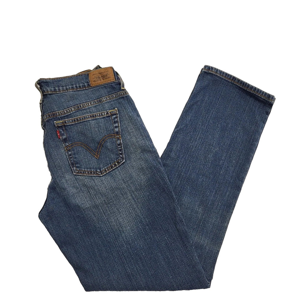 Levi's 505 Faded Blue Straight stretch Denim Jeans uk Women's 12 W30 L32 K401