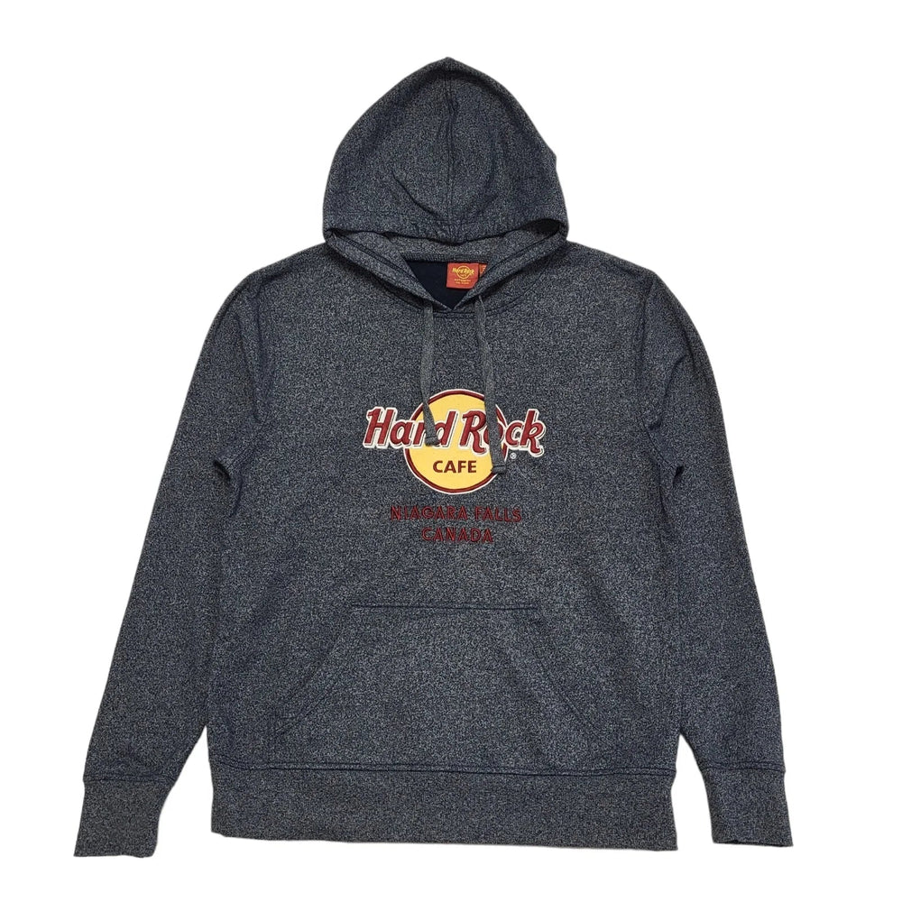 Hard Rock Cafe Blue Drawstring Pullover Sweatshirt Hoodie Uk Men's Size S DD410