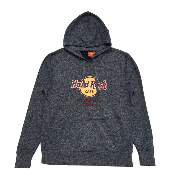 Hard Rock Cafe Blue Drawstring Pullover Sweatshirt Hoodie Uk Men's Size S DD410