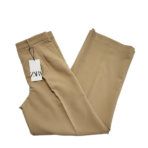 Zara Beige Wide Leg Trousers BNWT Womens M W30 L32 DD482