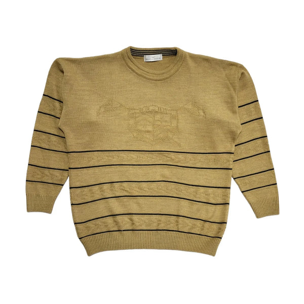 Marks and Spencer Vintage 90's Brown & Blue Striped Jumper Mens UK Medium
