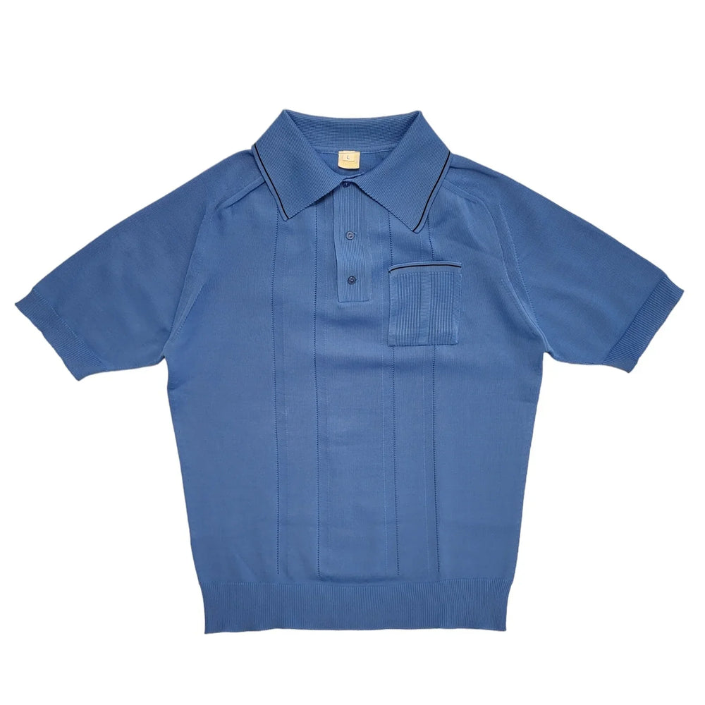 Count Christi Vintage 90's Blue Short Sleeve Polo Top Mens UK L