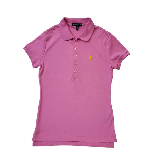Ralph Lauren Pink Short Sleeve Polo Shirt UK Women's Small G725