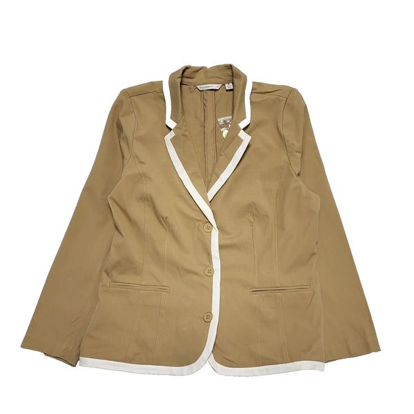 Isaac Mizrahi Beige Long Sleeve Blazer Jacket UK Women's Size 18 K877