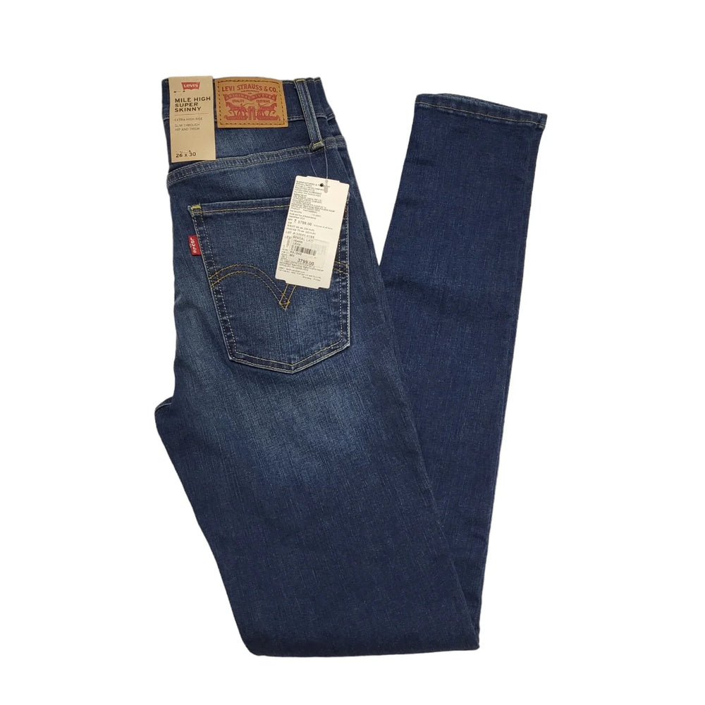 Levi's Dark Blue Mile High Super Skinny Denim Jeans UK Women's 8 W26 L31 BB526