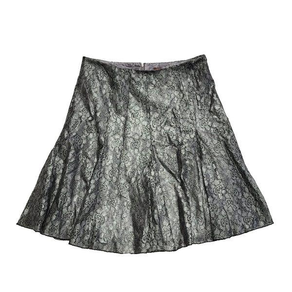 Savoir Sliver Black Floral Embroidered Skirt UK Women's XL 16 W34 Bnwt K859