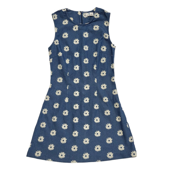 Bright & Beautiful Vintage 90s Blue Floral Dress Uk Women's Size 10 W28