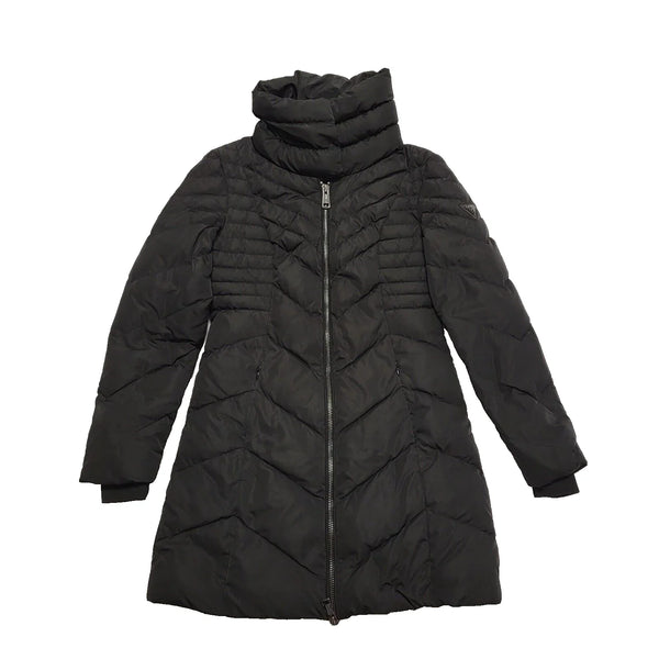 Guess Black Puffer Roll Neck Coat Uk Women's 10 BB884