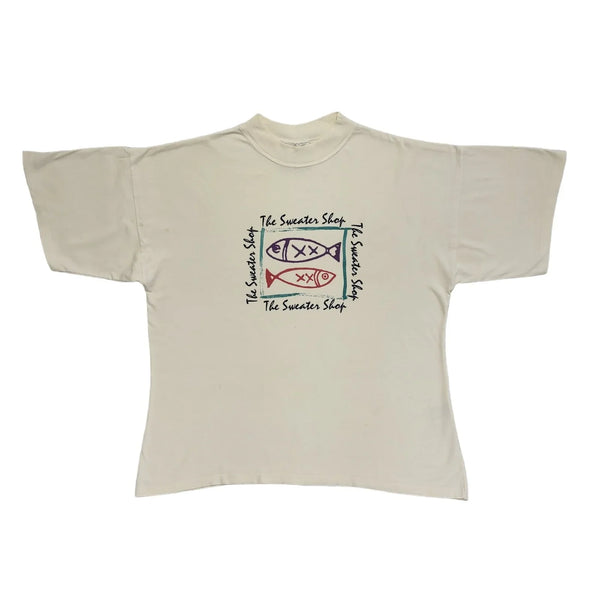 Sweatershop Beige Vintage 80's Single Stitch Short Sleeve T-Shirt Mens Size XXL