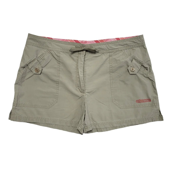 Ellesse Y2K Vintage Beige Sport Shorts Womens UK Size 12-14