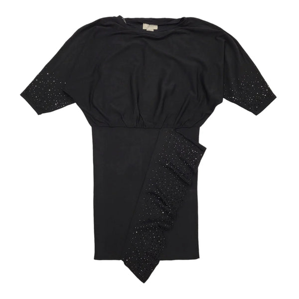 Coast Black Hotfix Waterfall Batwing Dress Uk Women's Size 10 Bnwt BB977
