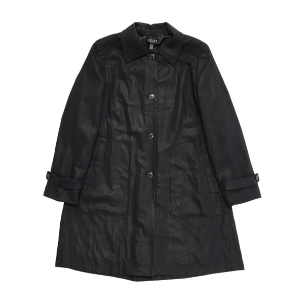 Episode Black Button Overcoat Uk Women's Size 10 CC698