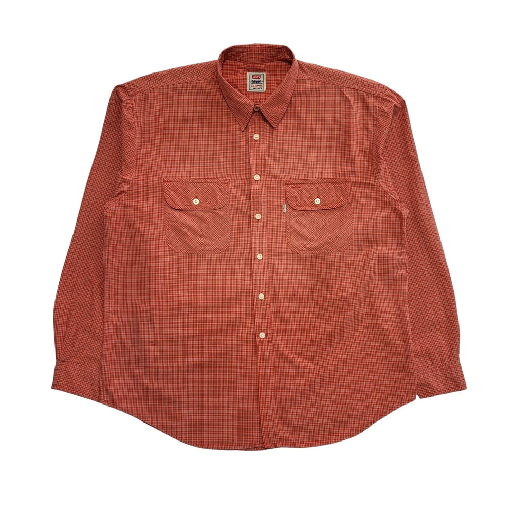 Levi's 90's Red Check Long Sleeve Shirt Uk Men's UK XL