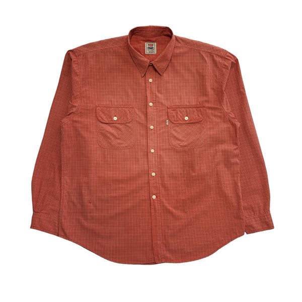 Levi's 90's Red Check Long Sleeve Shirt Uk Men's UK XL