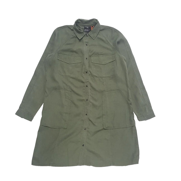 Superdry Green L/Sleeve Casual Shirt Dress UK Women's S 8 Bnwt K840