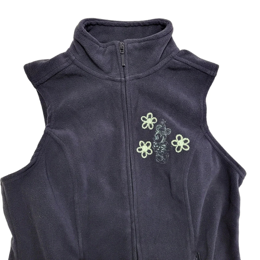 Disney Parks Navy Blue Y2k Fleece Gilet Uk Women's Size Small