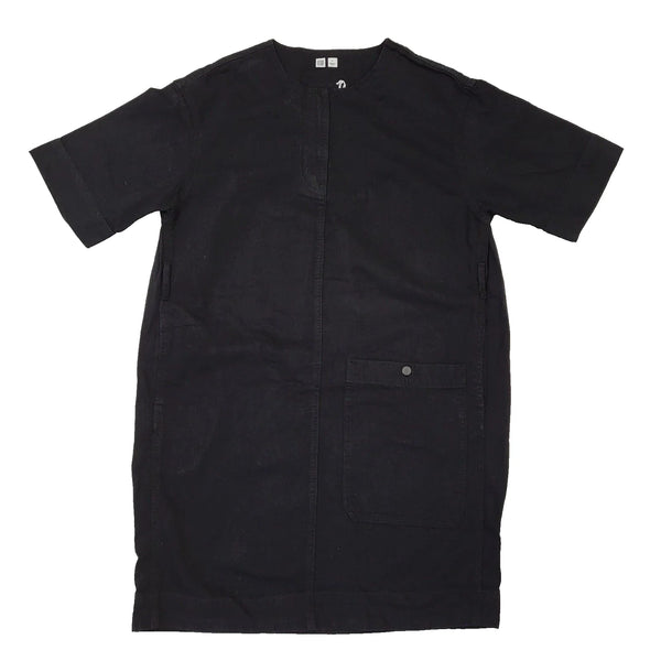 Uniqlo Denim Over-sized Sack Smock Dress Black Uk Women's S L416