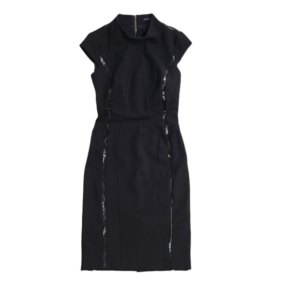 Karen Millen Black Short Sleeve Bodycon Dress UK Women's Size 10 Bnwt EE693