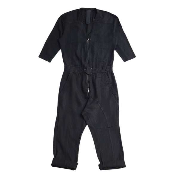 ISSI Black 3/4 Sleeve Jumpsuit Uk Women's Size 14 W32-34 L28 EE703