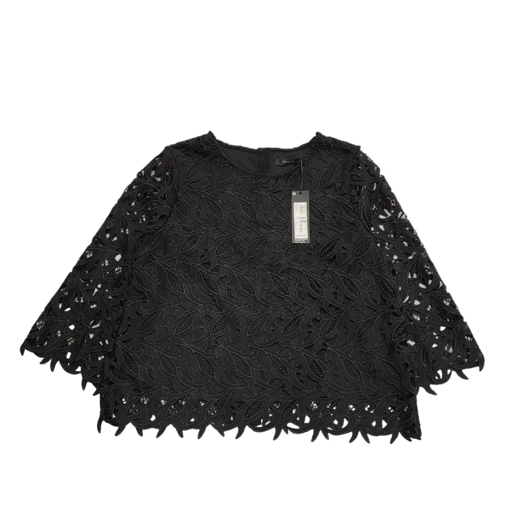 Autograph Black 3/4 Sleeve Blouse UK Women's 14 Bnwt BB493