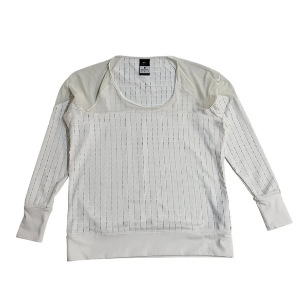 Nike Dri-Fit White Round Neck Jumper Uk Women's Size Medium FF57