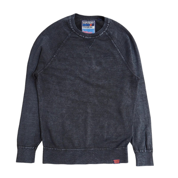 Superdry Navy Blue Long Sleeve Crew Neck Sweatshirt Uk Men's Size M EE386