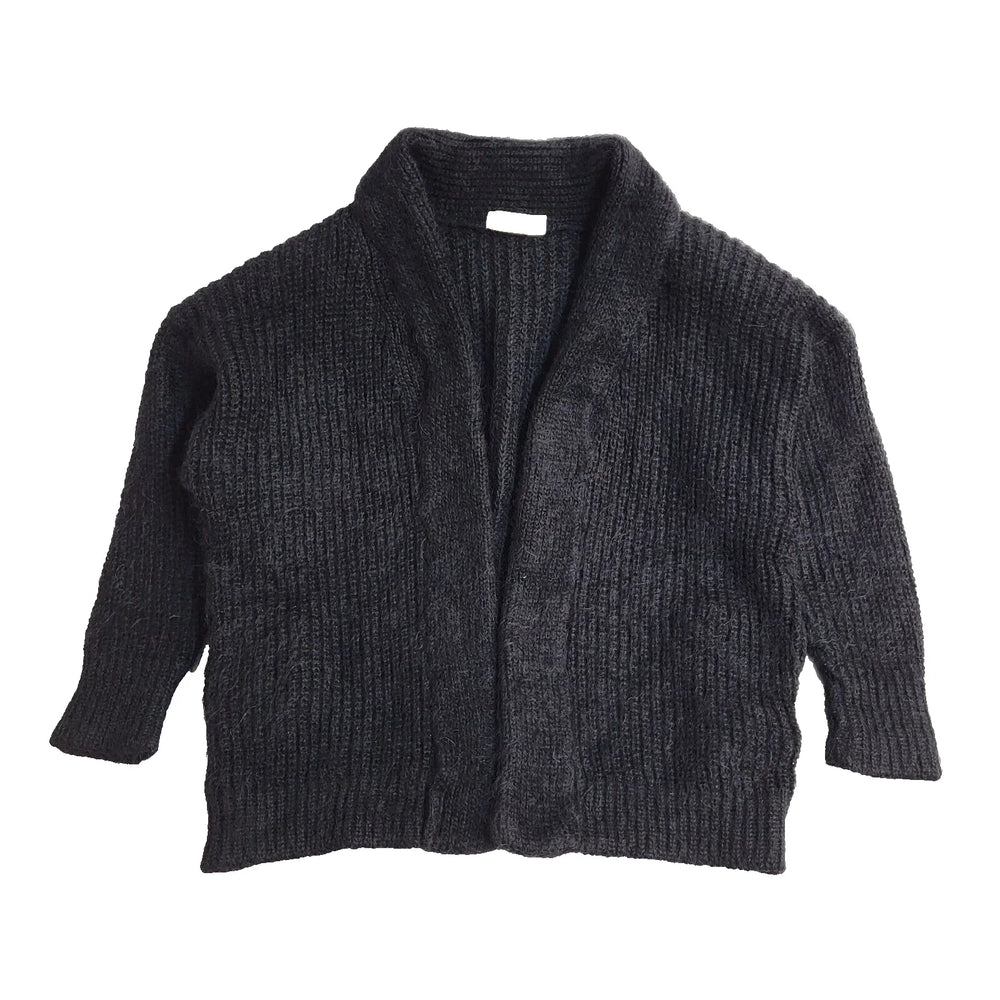 St Michael Vintage 90's Black Open Knitted Cardigan UK Women's Size 16/18