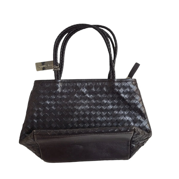 Suzy Smith Brown Leather Top Handle Shoulder Bag Uk Women's Size 11" x 7.5"