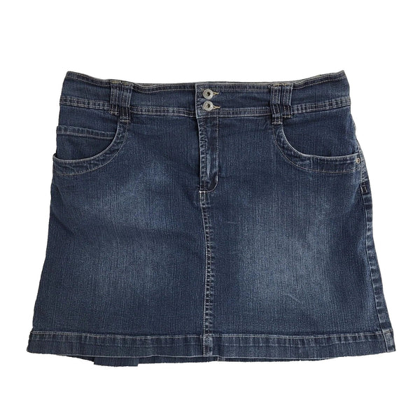 Gloria Vanderbilt 90's Vintage Dark Blue Denim Skirt Uk Women's Size 12