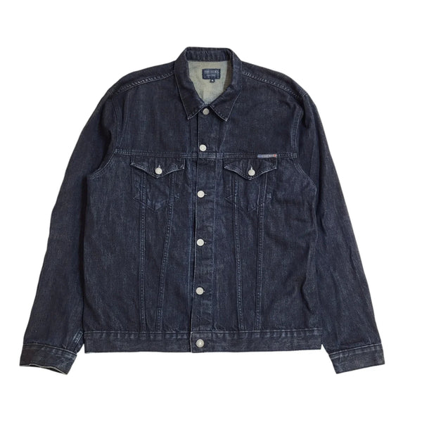 Teddy Smith Dark Button-Up Blue Denim Jacket Uk Men's Size XL EE326