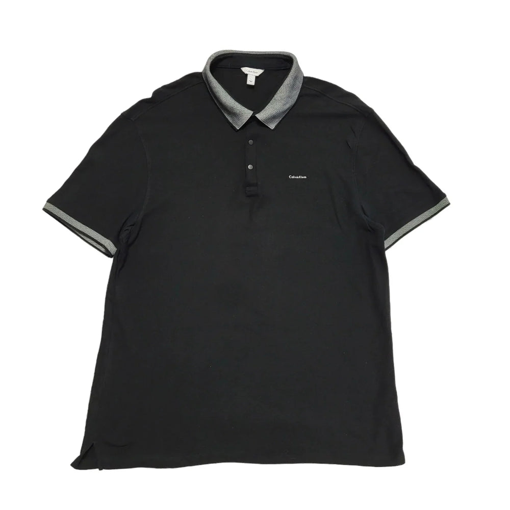 Calvin Klein Black Short Sleeve Casual Polo Shirt Uk Men's Large BB851