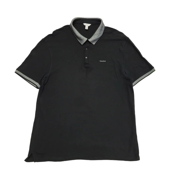Calvin Klein Black Short Sleeve Casual Polo Shirt Uk Men's Large BB851