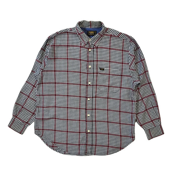 90s Vintage Lee Black White Check Cotton Shirt Men's Size Medium