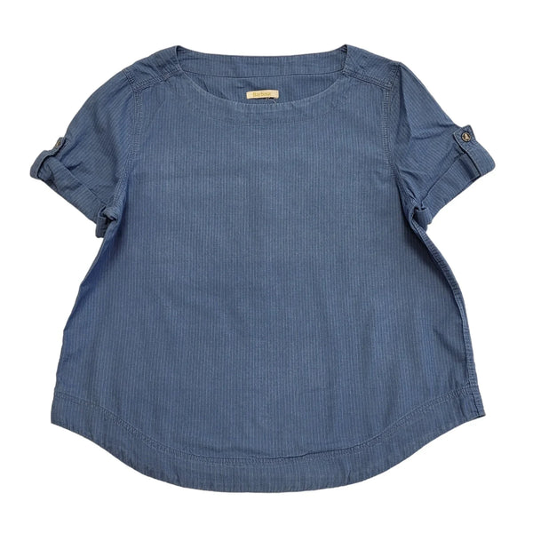 Barbour Blue Short Sleeve Round Neck T-Shirt Uk Women's Size 14/16 DD534