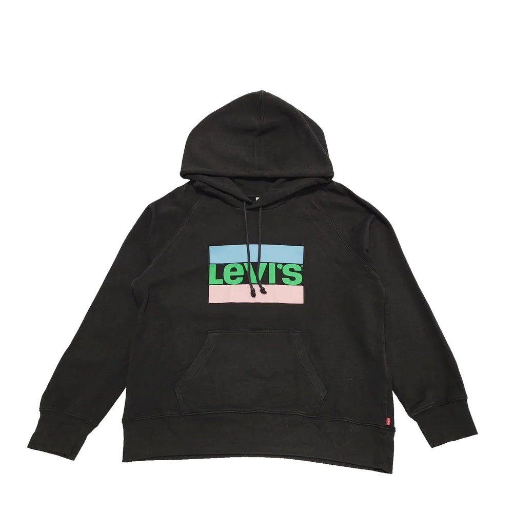 Levi's Black Drawstring Sweatshirt Hoodie Women's UK M 10 H987
