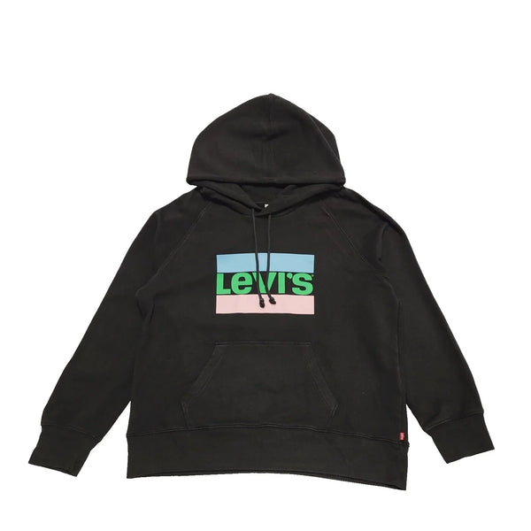 Levi's Black Drawstring Sweatshirt Hoodie Women's UK M 10 H987