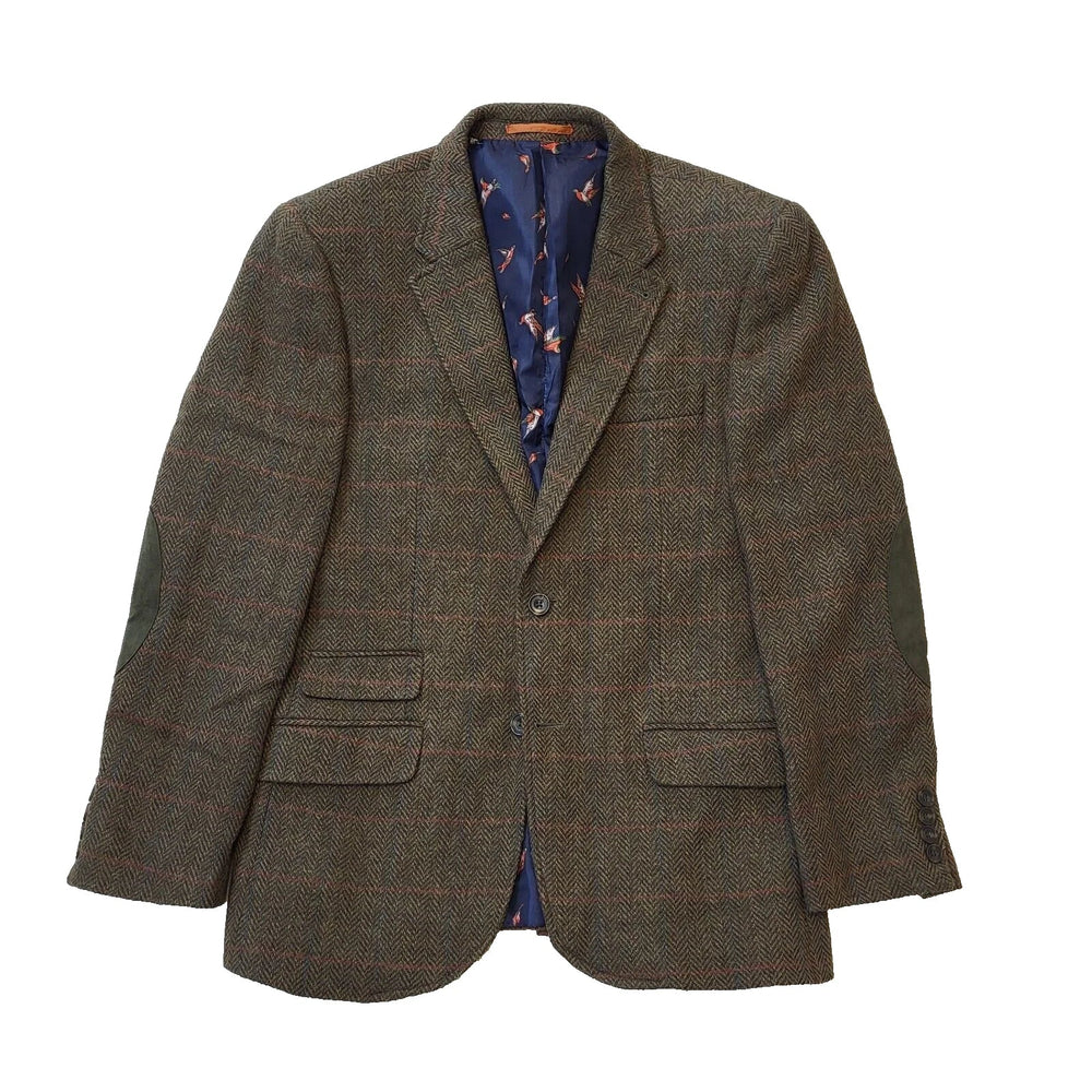British Heritage Brown Button Tailored Fit Collared Jacket Men's UK M H296