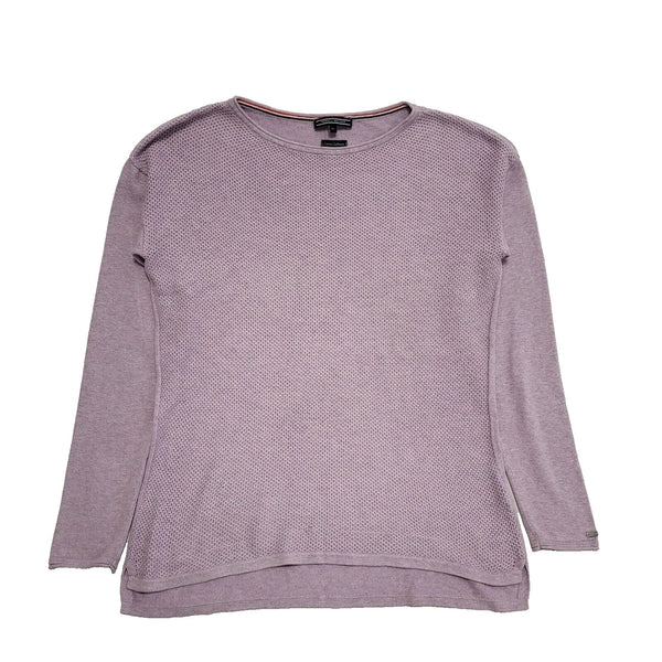 Tommy Hilfiger Purple Round Neck Knit Jumper Uk Women's Medium L378