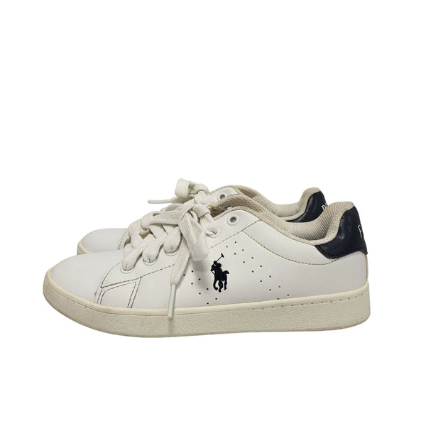 Polo Ralph Lauren Quincey Court White Low Flat Trainers Kids UK 1 Eu 32